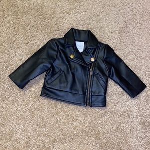 Leather baby jacket